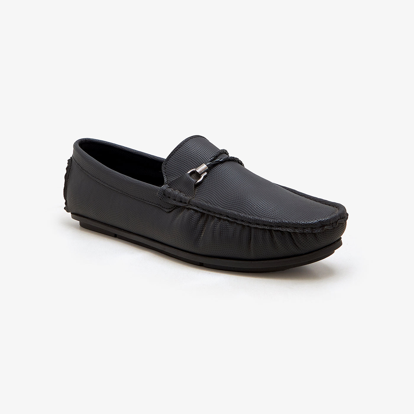 black leather slip on shoes mens