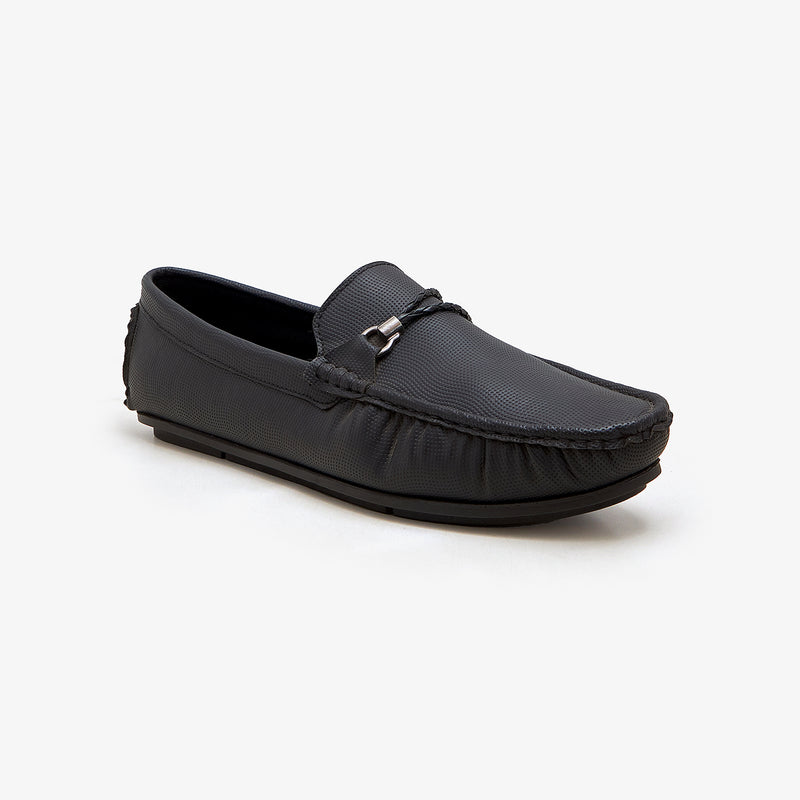 black leather slip on shoes mens