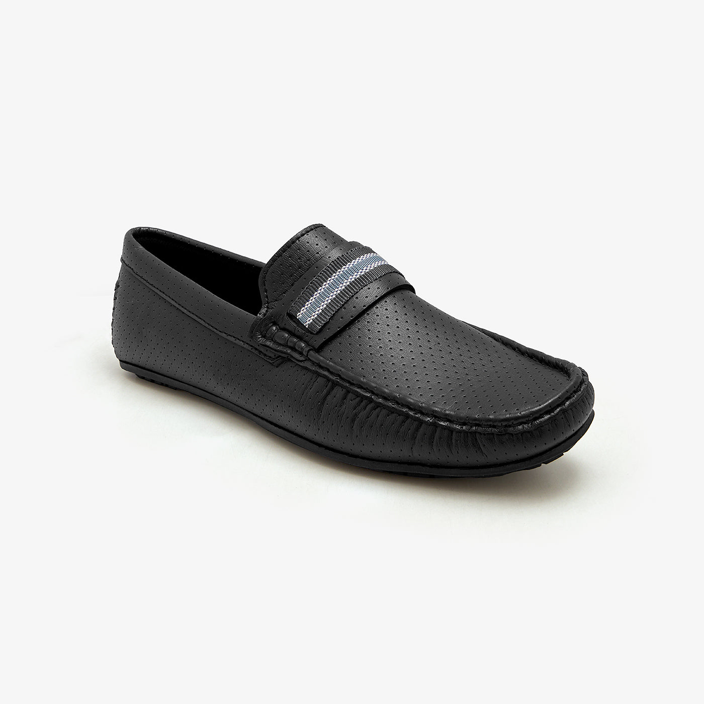 black leather slip on shoes mens