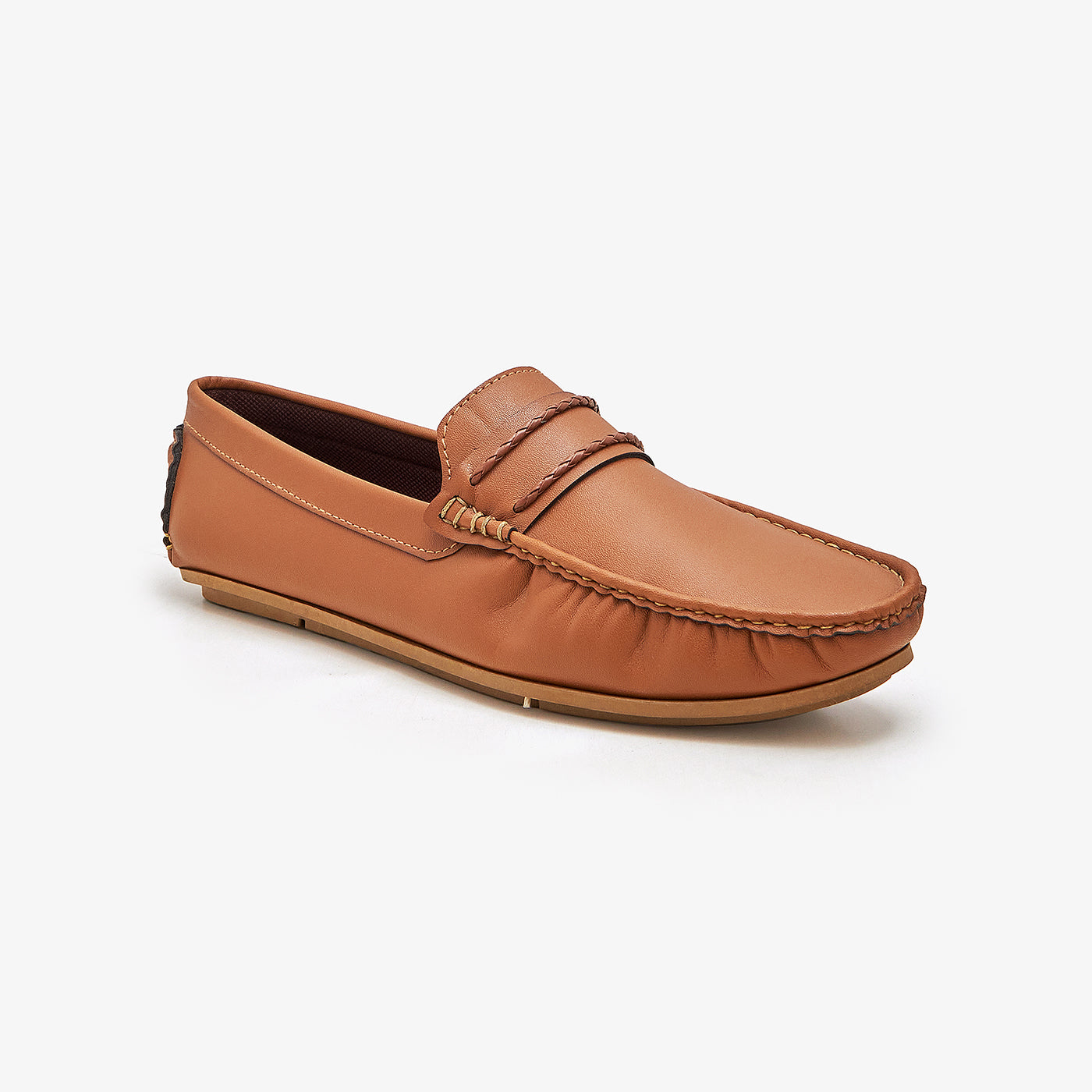 brown leather slip on shoes mens