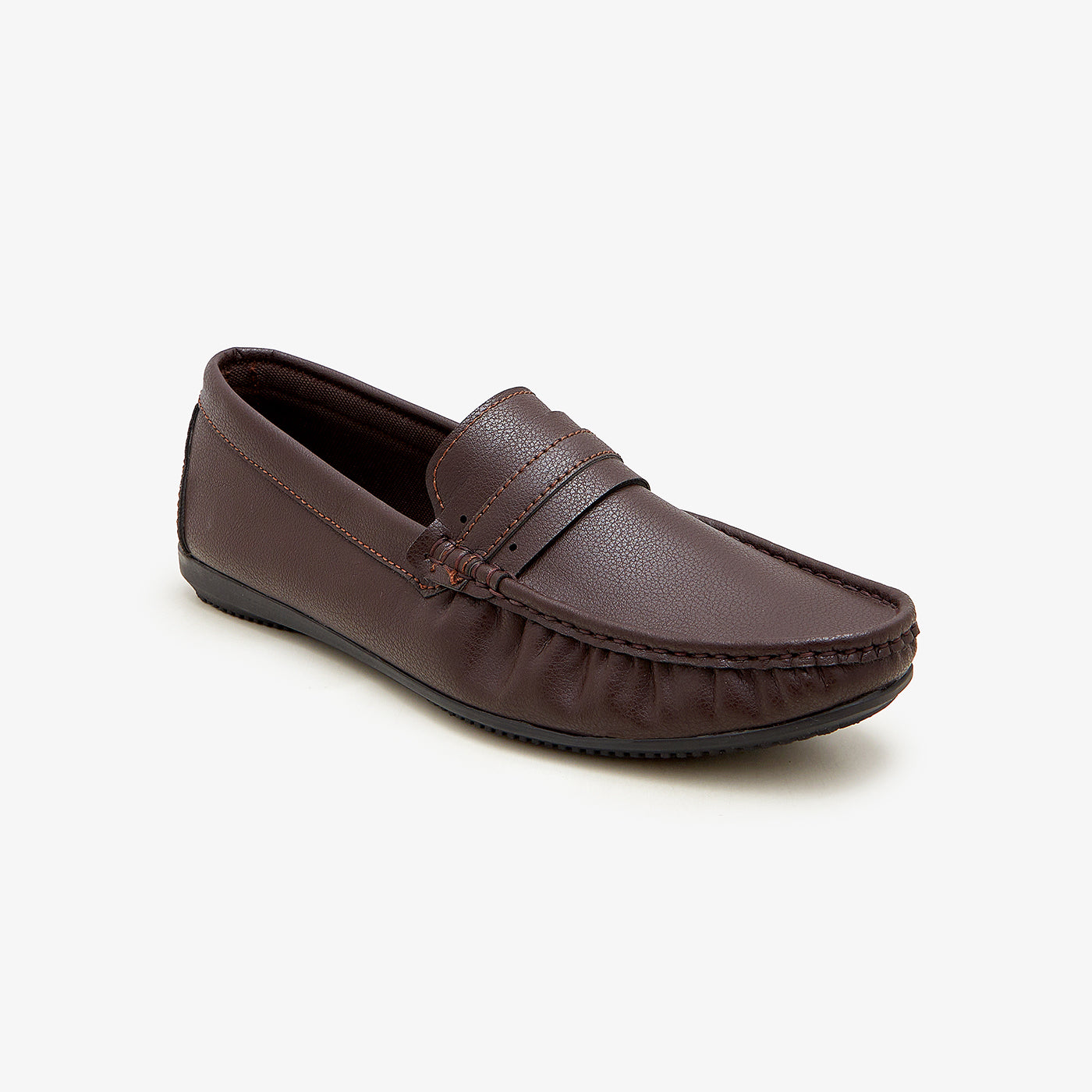 brown leather loafers by calza