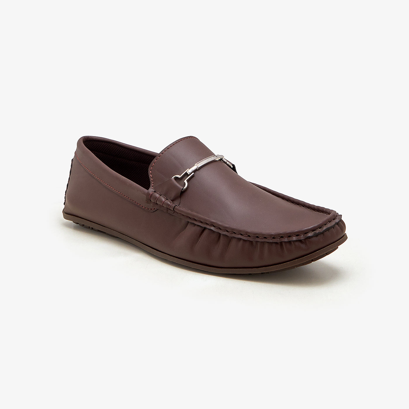 mens brown slip on loafers buckled