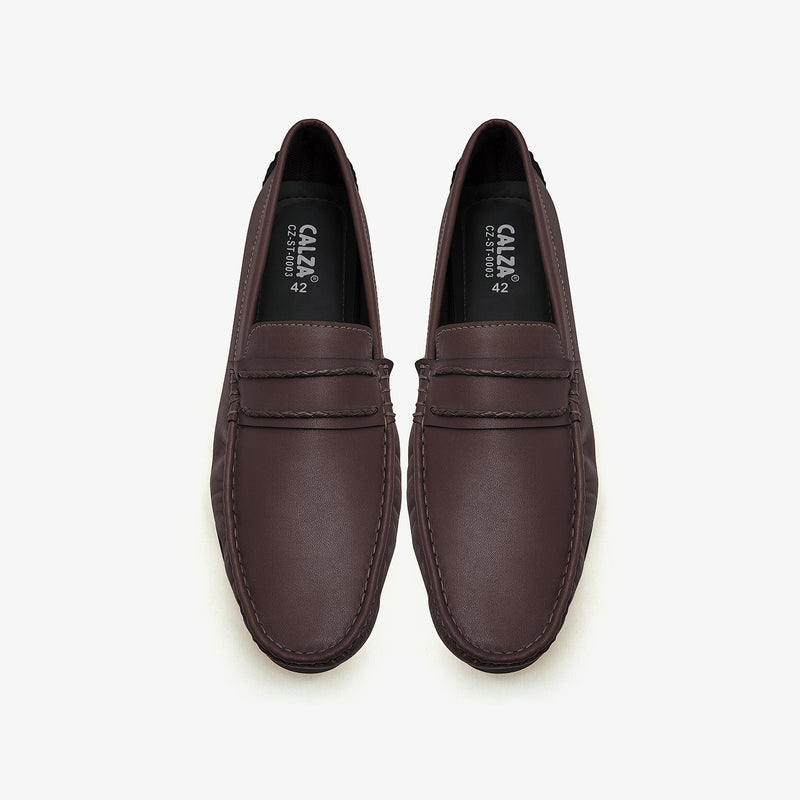 men's brown leather loafers