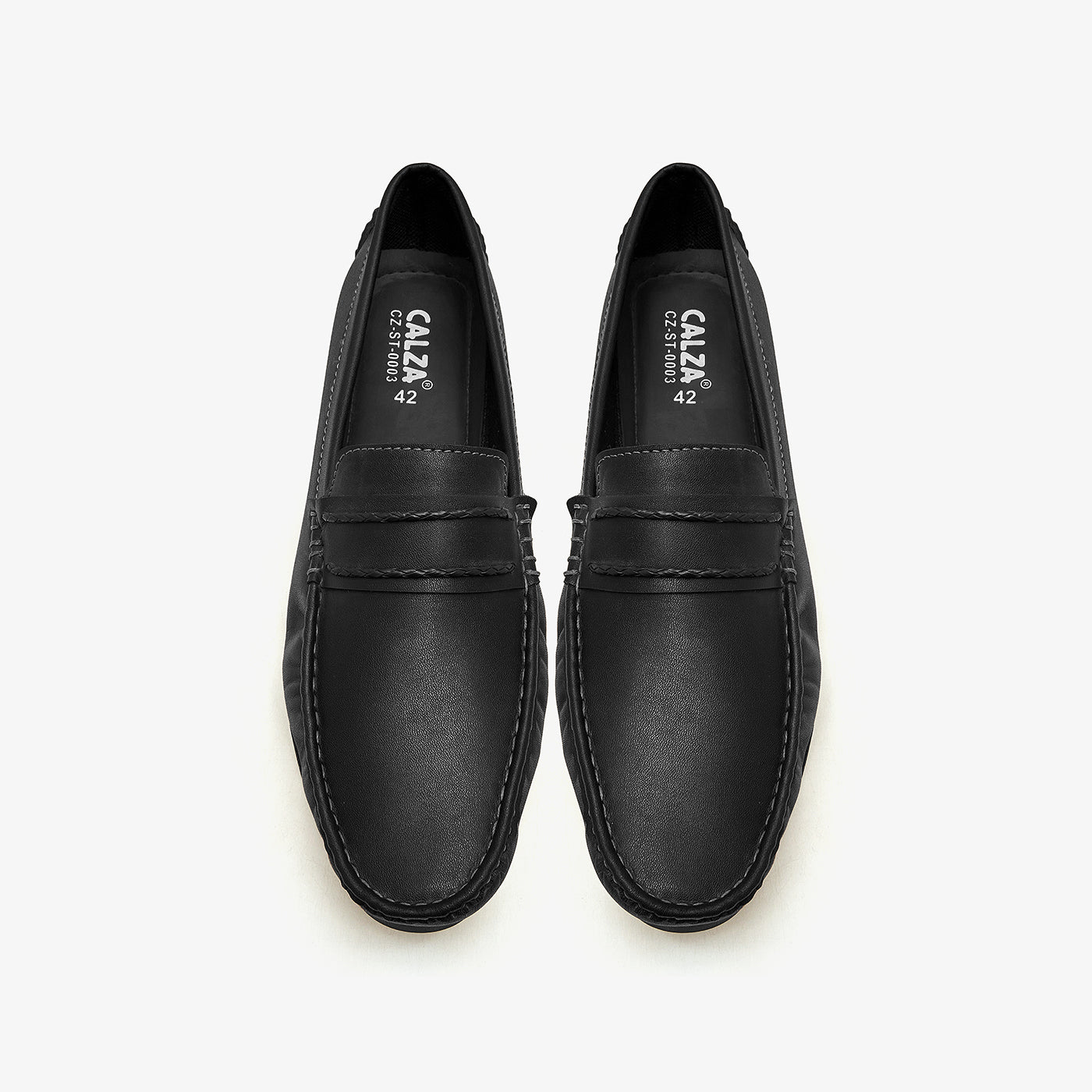 mens black leather loafers