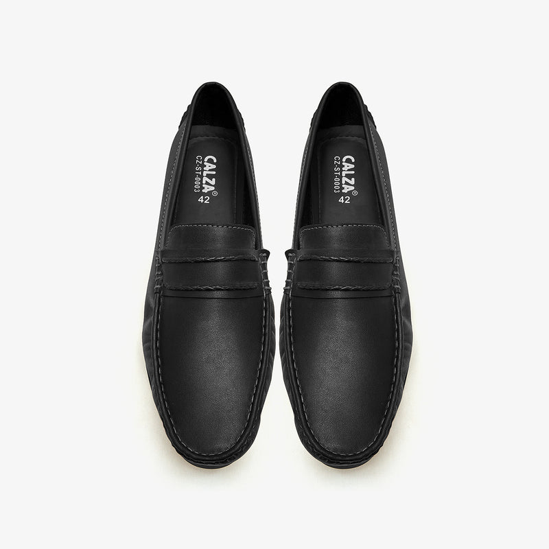mens black leather loafers