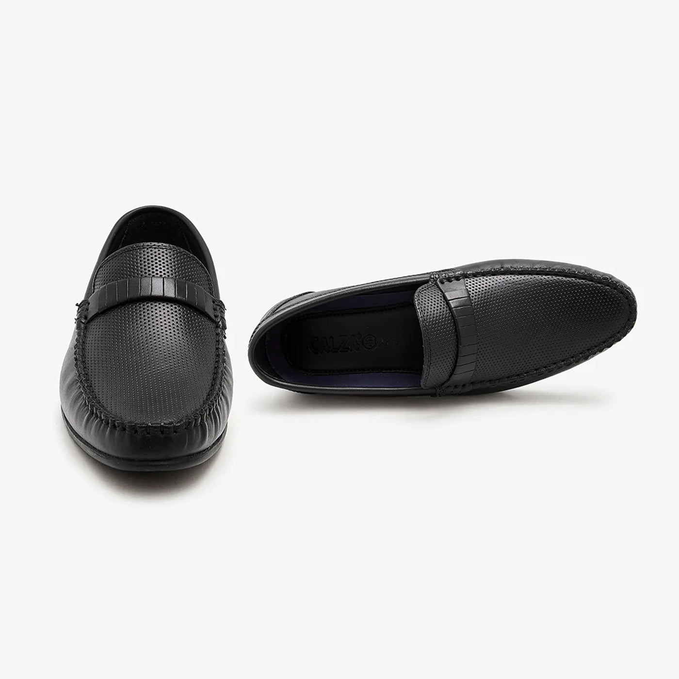 loafers black leather by calza