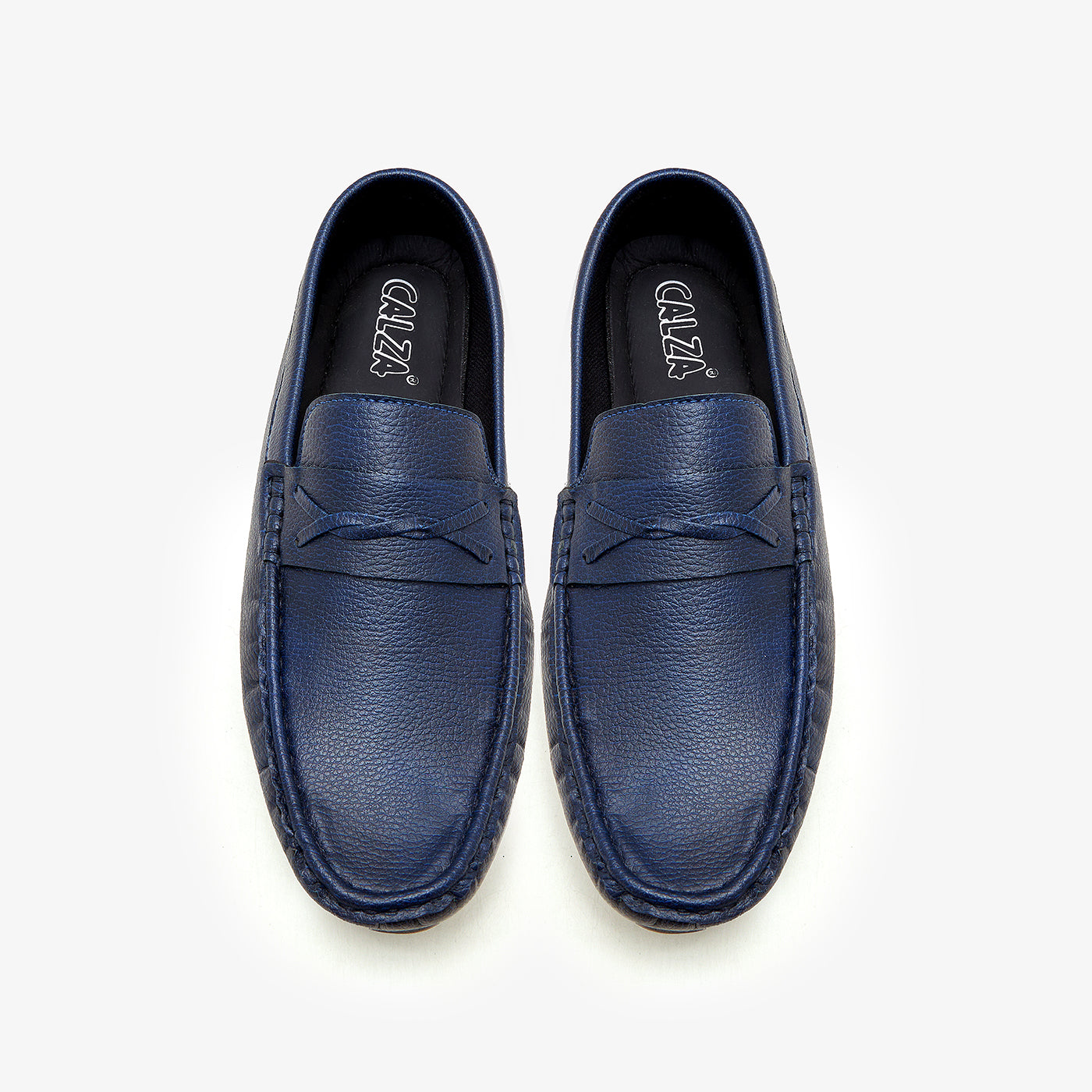 blue loafer style shoes by calza