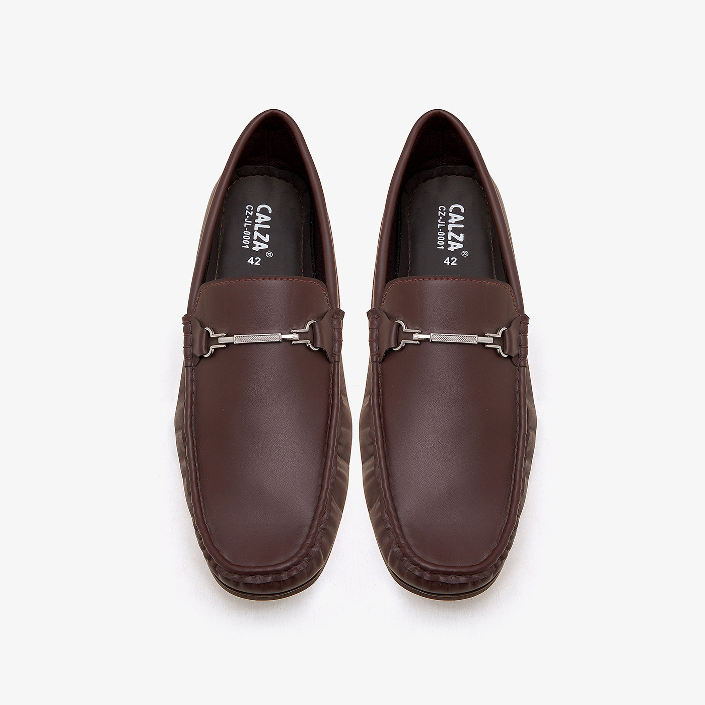 mens brown slip on loafers buckled