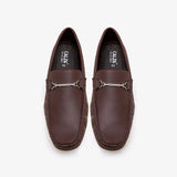 mens brown slip on loafers buckled