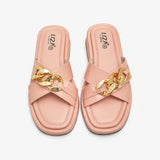 Women's Buckle Chain Slides