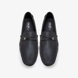black leather slip on shoes mens