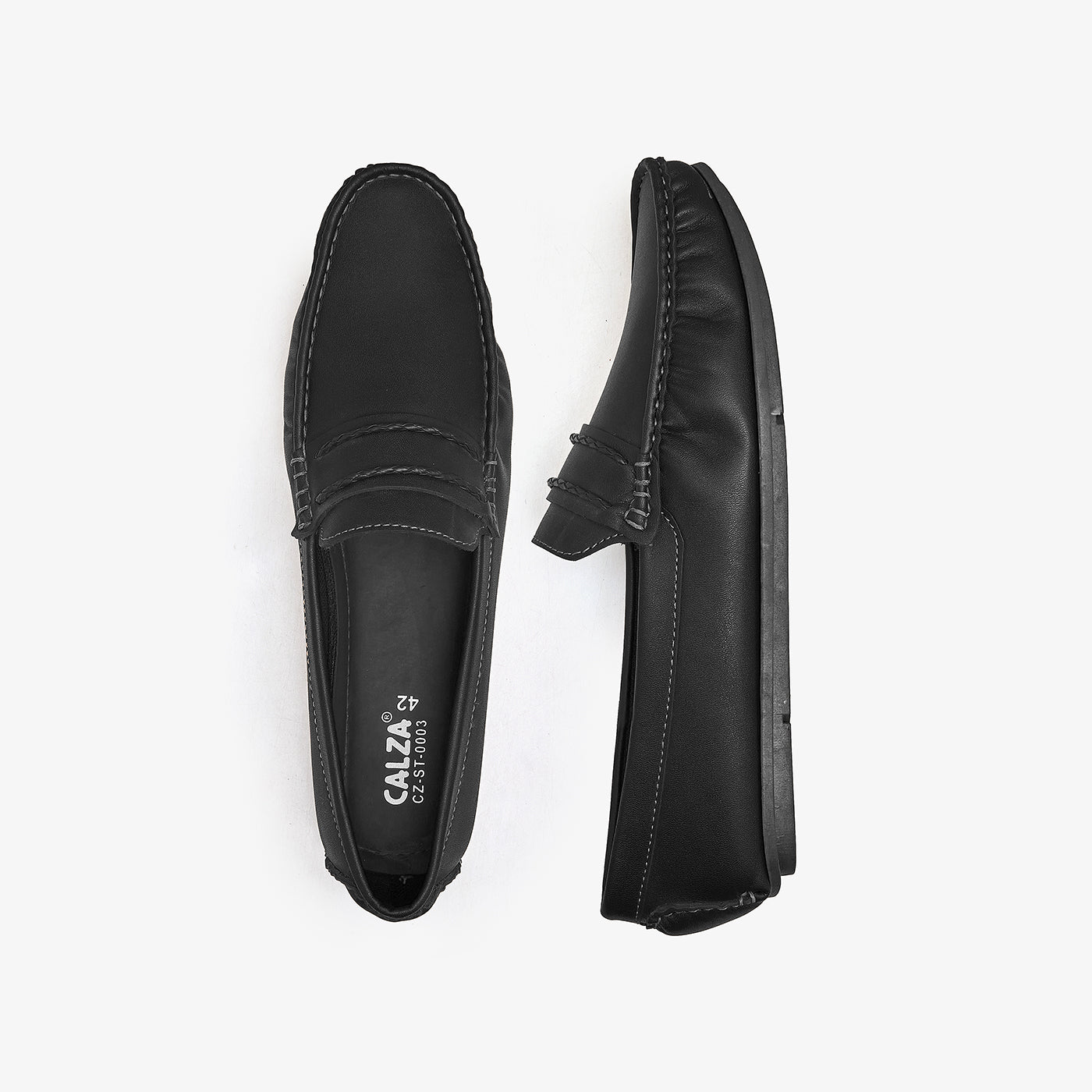mens black leather loafers