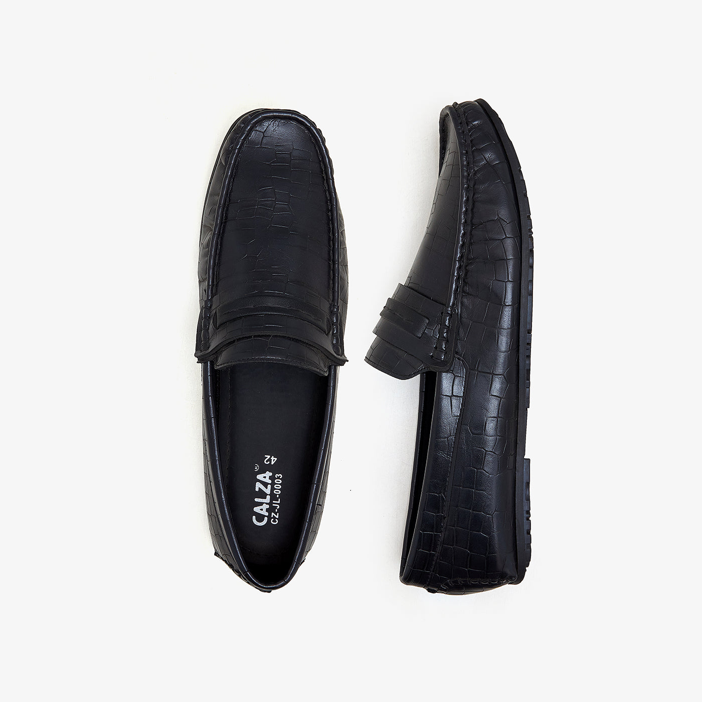 black loafer shoes for men by calza