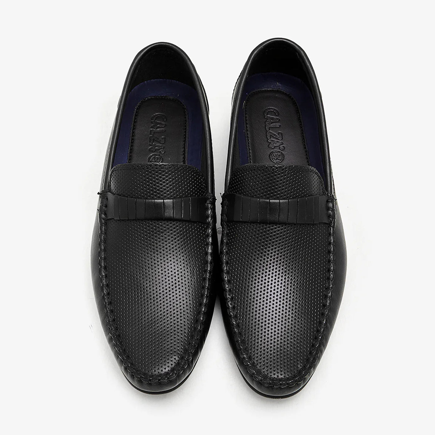 black branded loafers for men by calza
