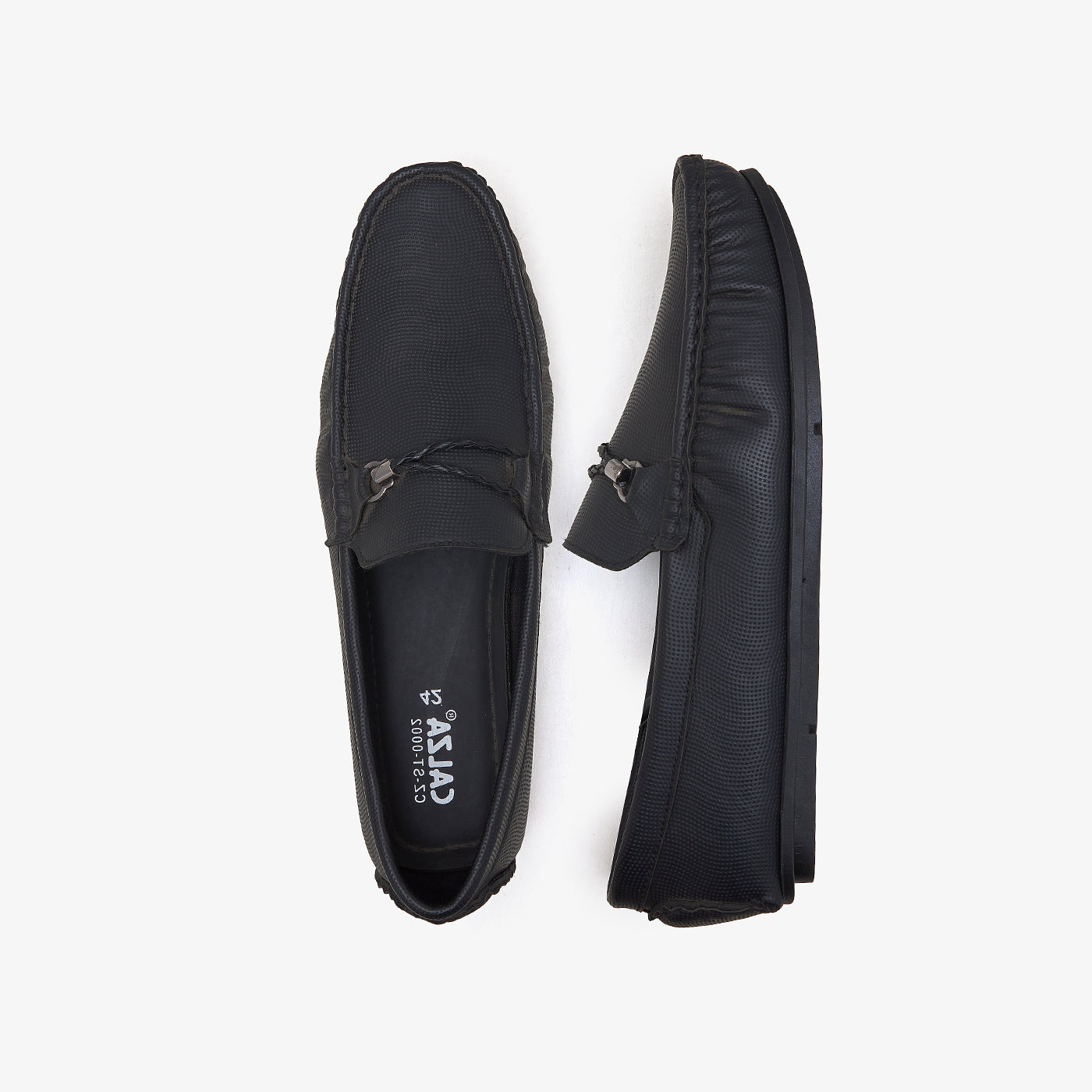 black leather slip on shoes mens