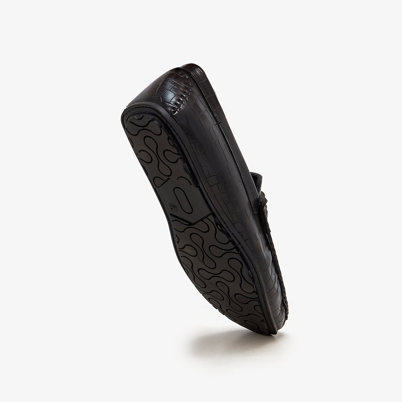 black leather loafers by calza