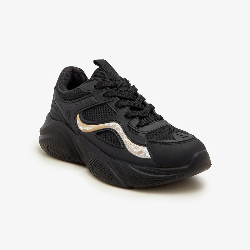 black fashion sneakers for women by calza