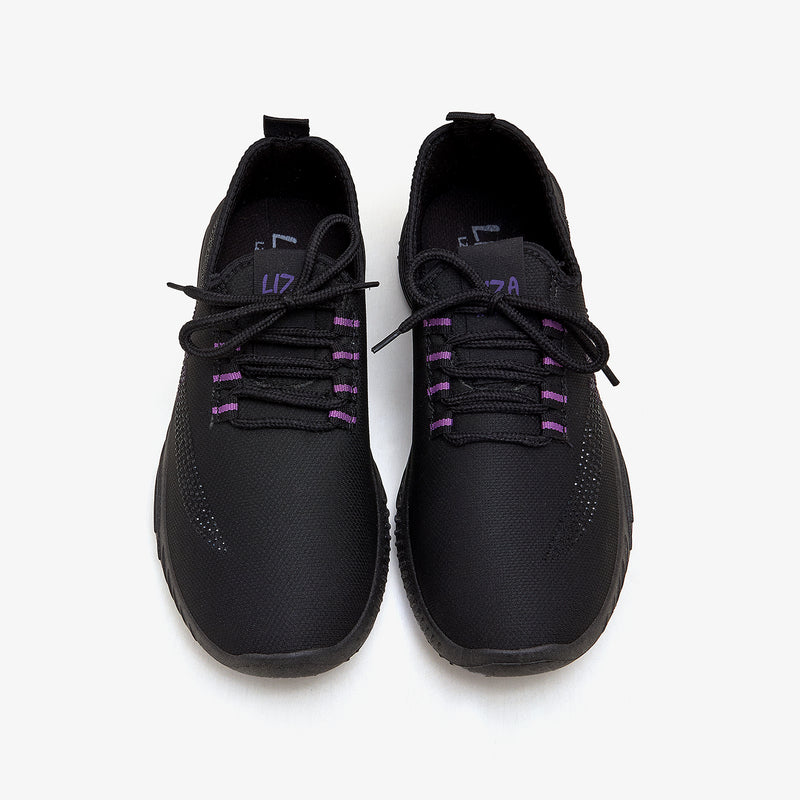 black sneakers for women by calza