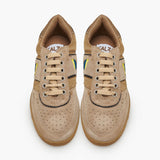 Brown men's sneakers suede leather shoes by calza