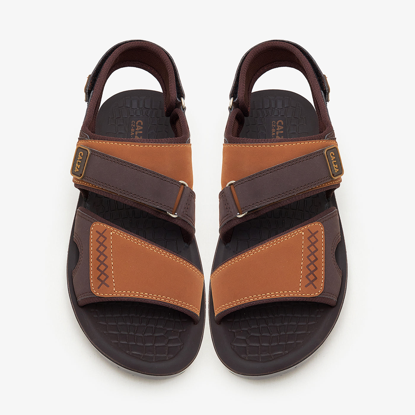 Buy Men's Double-Strap Sandals Brown | Cushioned Insole