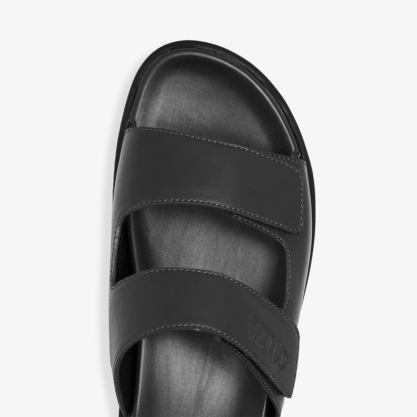 black gents chappal leather by calza