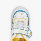 boys White sneaker with blue and yellow accents in pakistan by calza