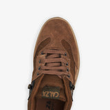 brown leather sneakers for men by calza