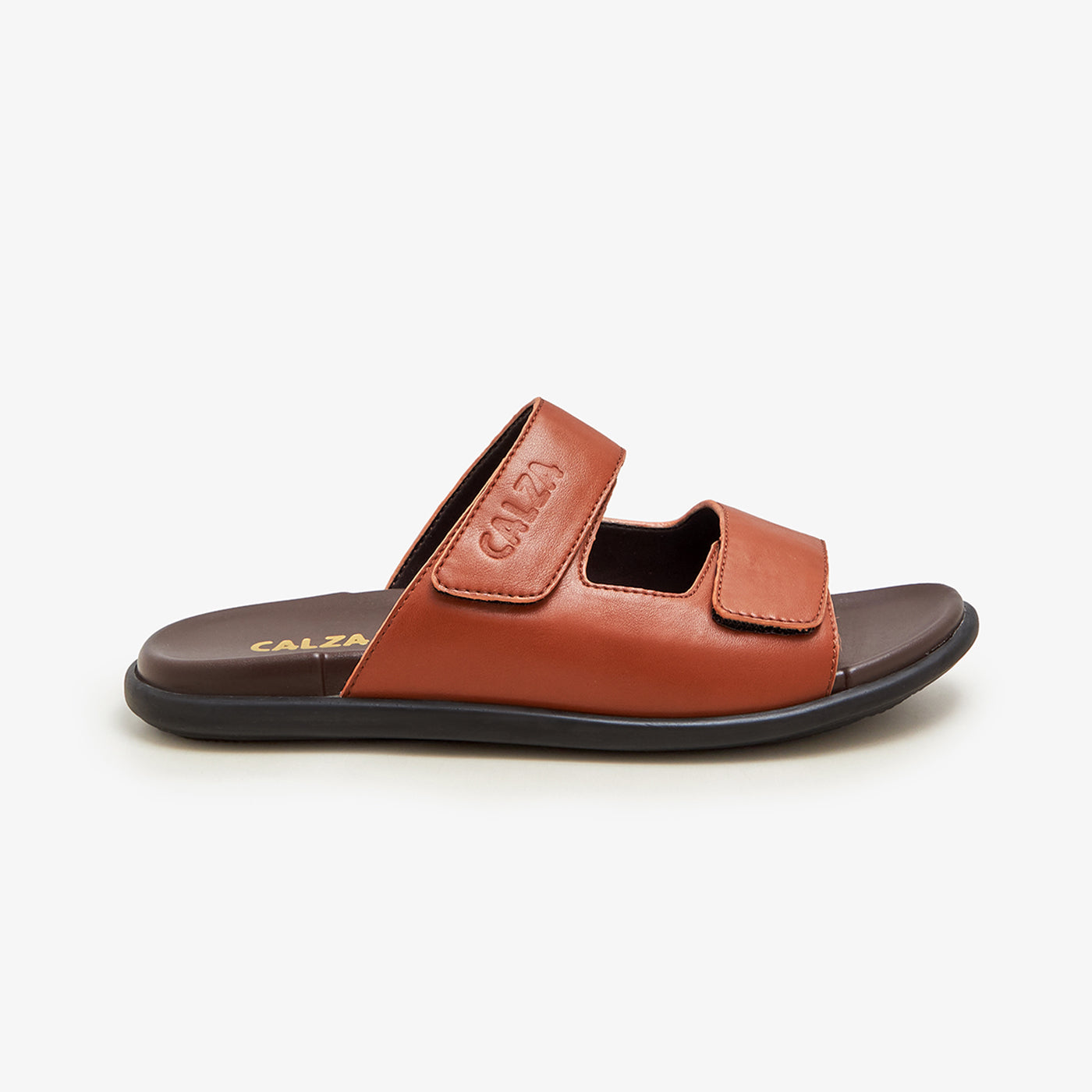 calza leather Chappals for men  – Tan Brown