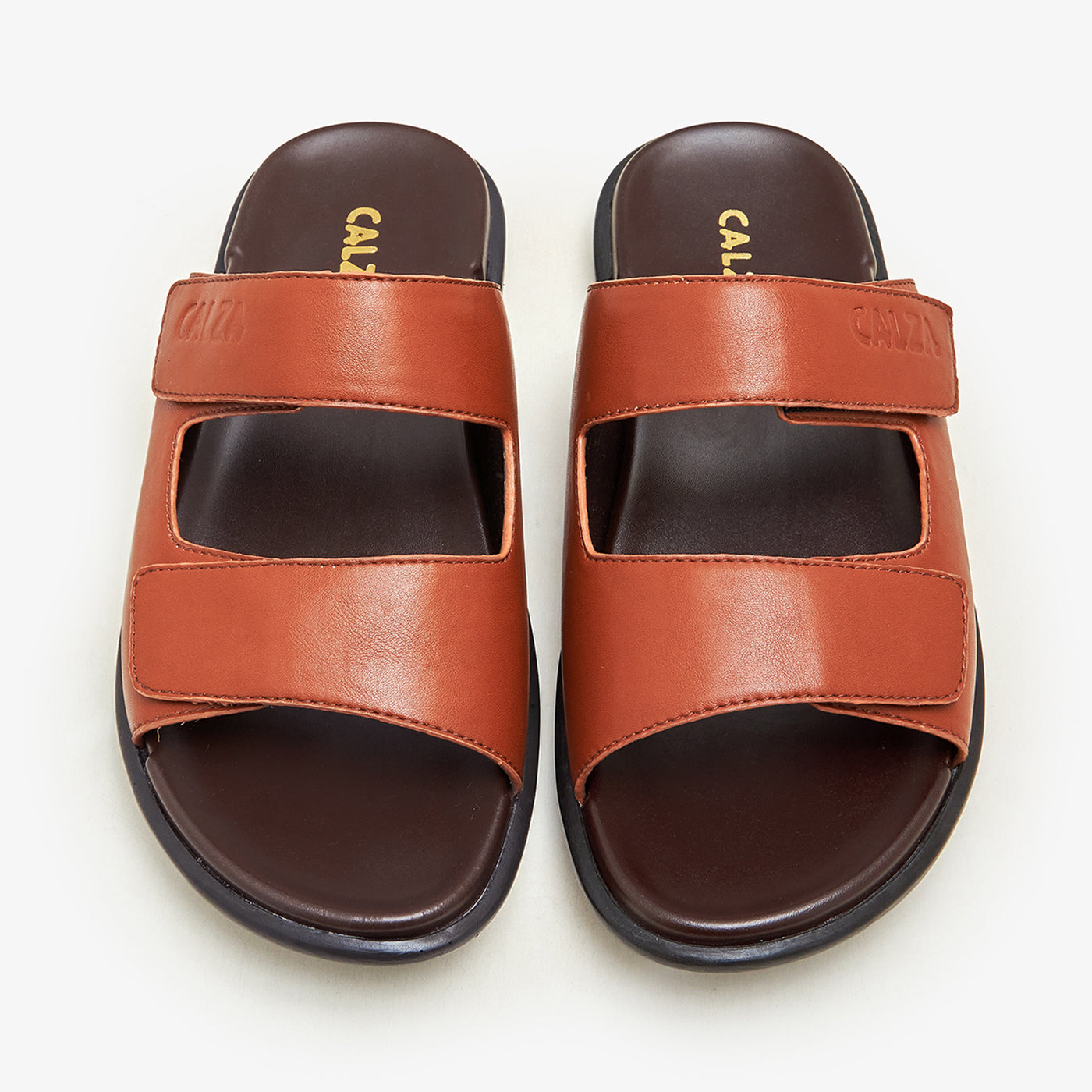  calza leather Men’s Chappals – Tan Brown