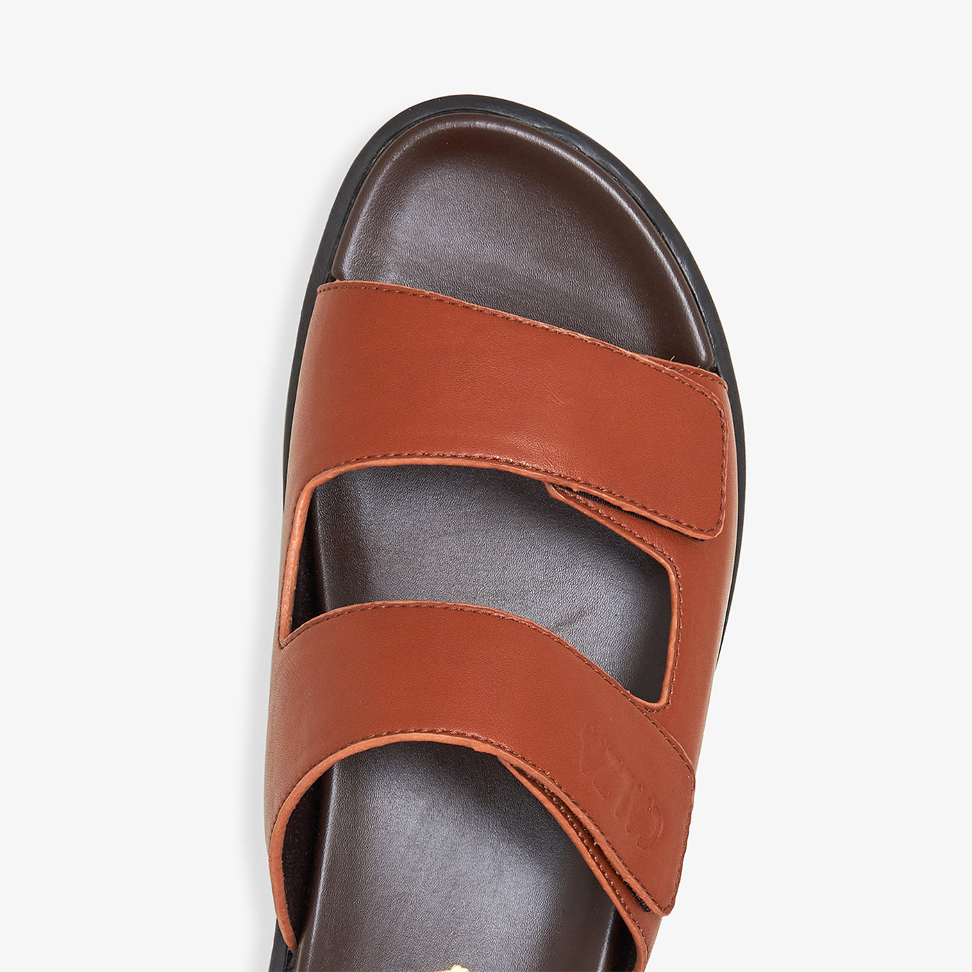 calza leather stylish Chappals for men  – Tan Brown