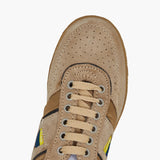 camel brown leather calza sports shoes for men