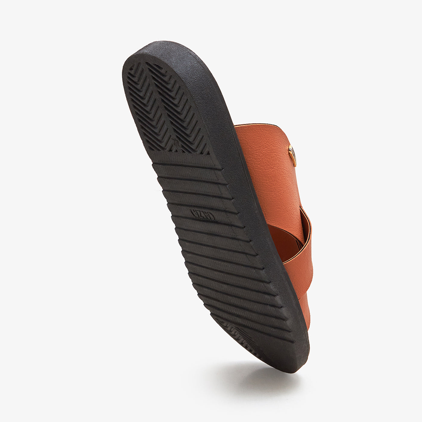 tan brown Soft leather chappal for men by calza