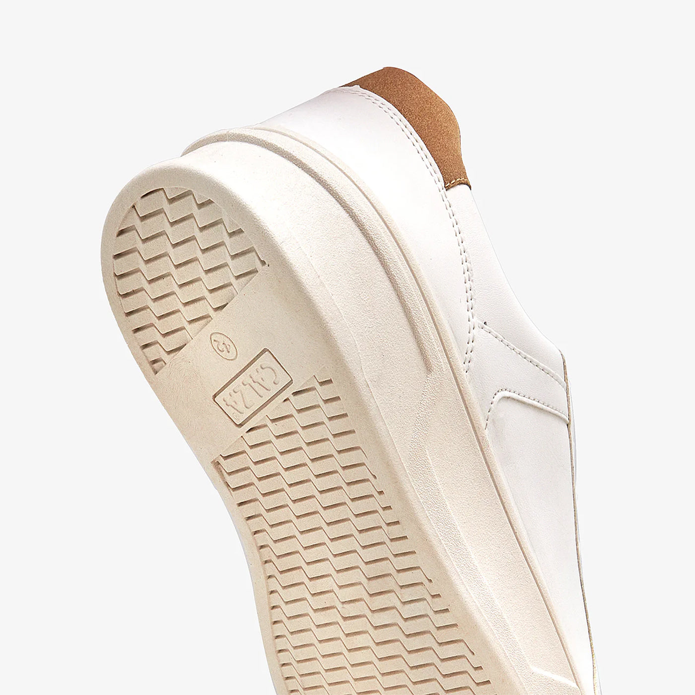 white sports running shoes for men by calza