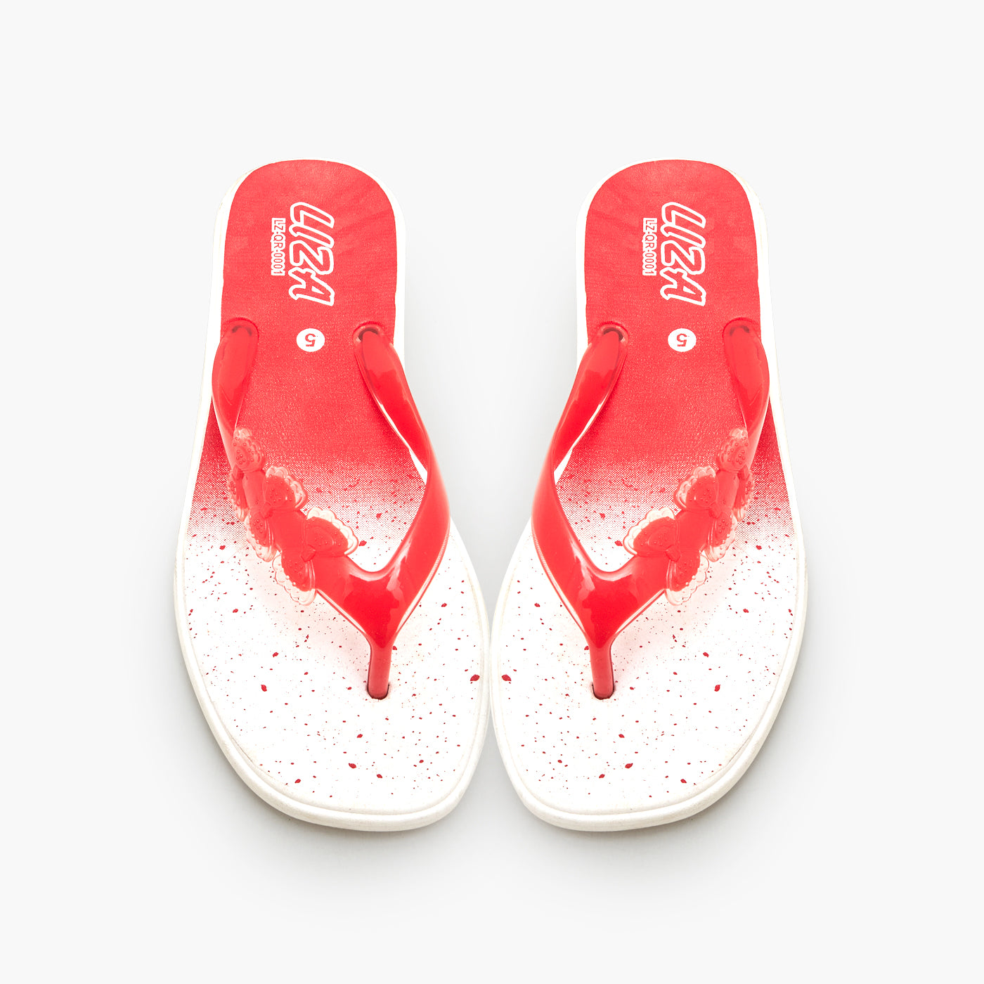 Buy Women Flip Flops Chappal Red Floral Design online  - calza.com.pk