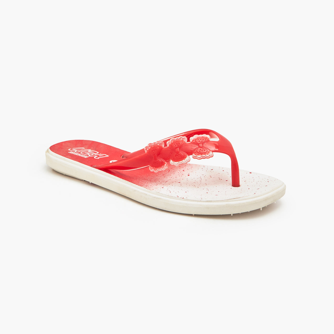 Buy Women Flip Flops Chappal Red Floral Design online  - calza.com.pk